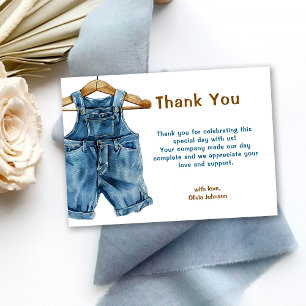 Blue Jean Boy Western Baby Shower Thank You Card