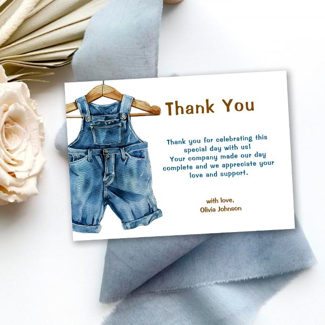 Blue Jean Boy Western Baby Shower Thank You Card (Creator Uploaded)