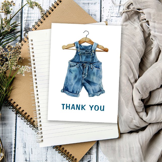Blue Jean Boy Western Baby Shower Thank You Card (Creator Uploaded)