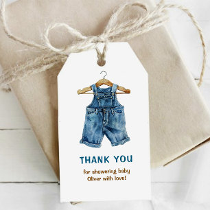 Blue Jean Boy Western Baby Shower Thank You Gift Tags