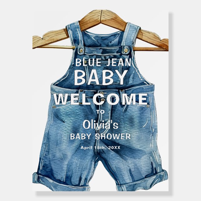 Blue Jean Boy Western Baby Shower Welcome Foam Board (Front)