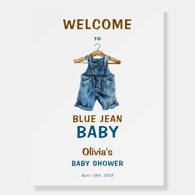 Blue Jean Boy Western Baby Shower Welcome Foam Board (Front)