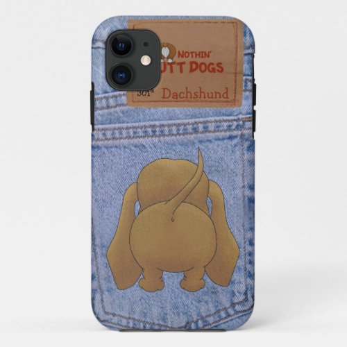 Blue Jean Dachshund Butt iPhone 11 Case