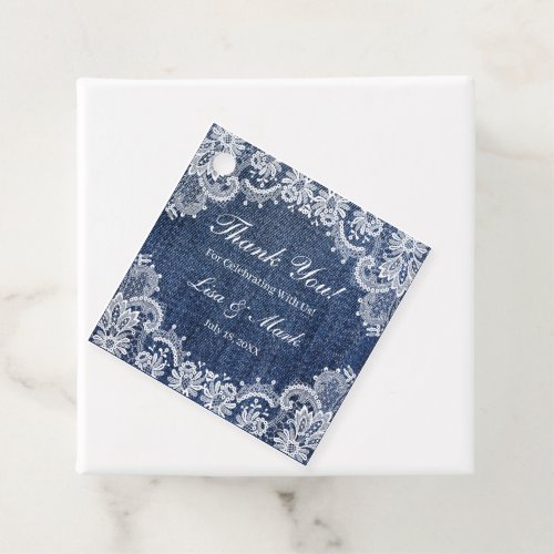 Blue Jean Denim And Lace Favor Tags