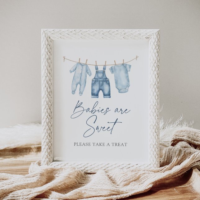 Blue Jean Denim Baby Shower Dessert Sign (Creator Uploaded)