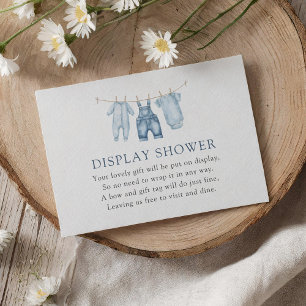 Blue Jean Denim Baby Shower Display Shower Enclosure Card