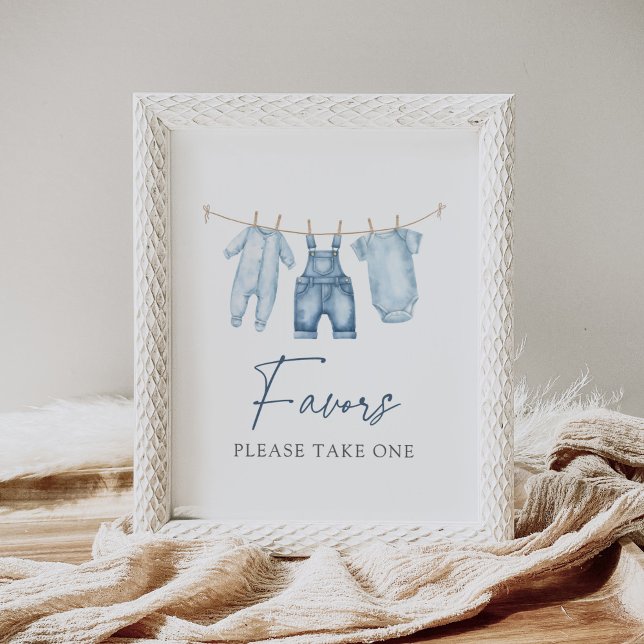 Blue Jean Denim Baby Shower Favors Sign (Creator Uploaded)
