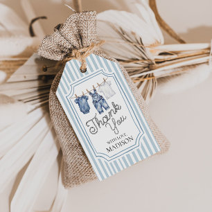 Blue Jean Denim Baby Shower Gift Tag