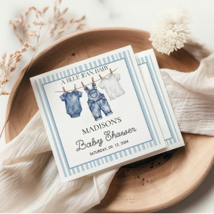 Blue Jean Denim Baby Shower Napkins