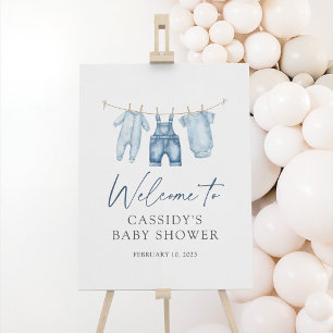 Blue Jean Denim Baby Shower Welcome Sign
