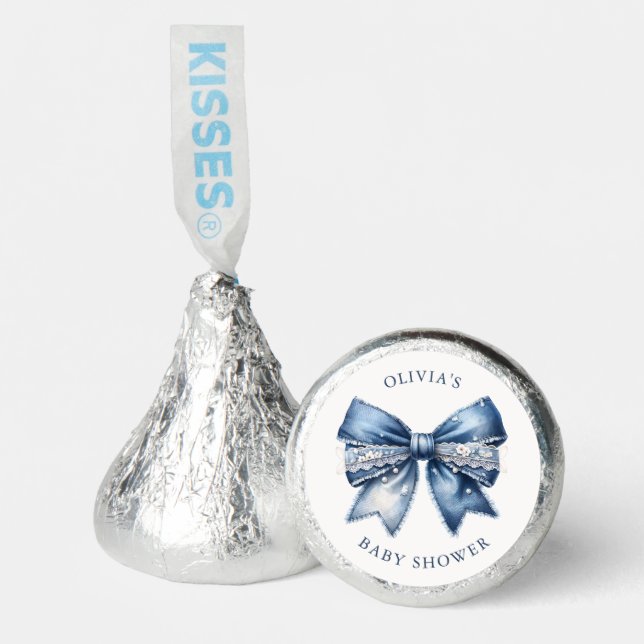 Blue Jean Denim Bow Baby Shower  Hershey®'s Kisses® (Front)