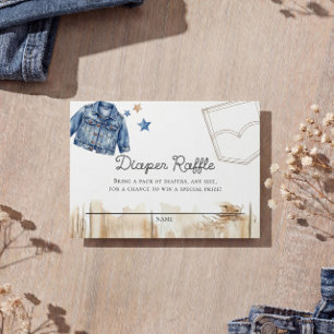 Blue Jean Denim Diaper Raffle Enclosure Card