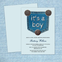 Blue Jean Denim It's a Boy Baby Shower  