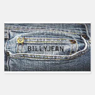 Blue Jean Denim Pocket - Personalize it! Rectangular Sticker