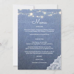 Blue Jean Lace String Lights Invitation
