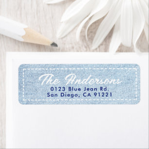 Blue Jean Minimal Return Address Label