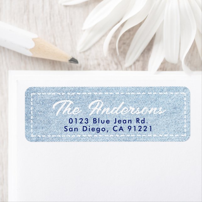 Blue Jean Minimal Return Address Label (Insitu)