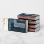 Blue Jean patch Work Faux Burlap Matchboxes