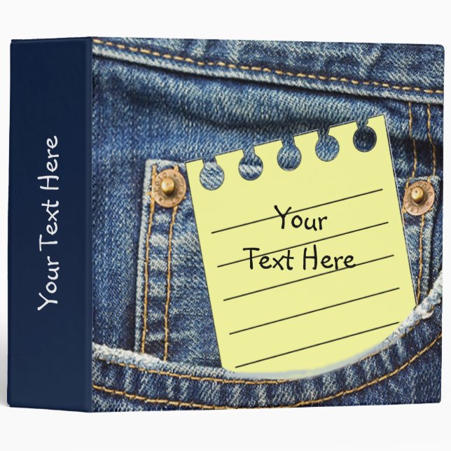 Blue Jean Pocket Binder (Front/Spine)