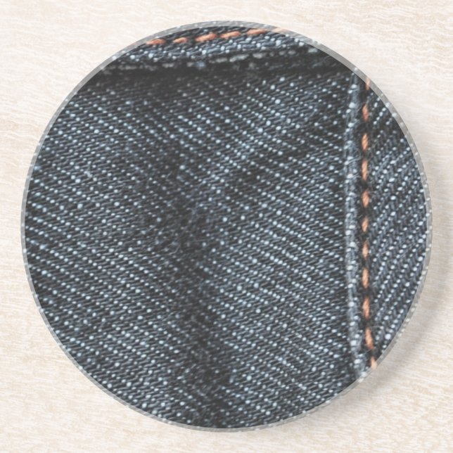 Blue Jean Stitching.jpg Drink Coaster (Front)