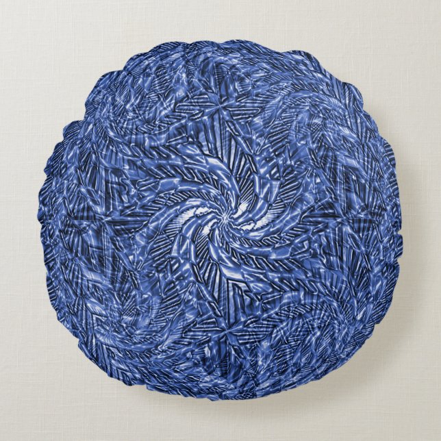 Blue Jean swirl Round Pillow (Front)