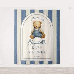 Blue Jean Teddy Bear Baby Shower Photo Backdrop