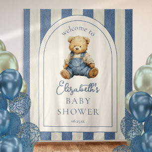Blue Jean Teddy Bear Baby Shower Photo Backdrop