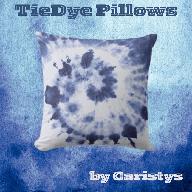 Blue Jean Tie Dye  Throw Pillow (Creator Uploaded)