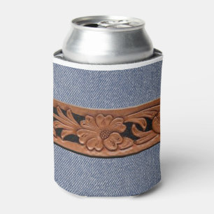 Blue Jeans And Belt Western Can Cooler