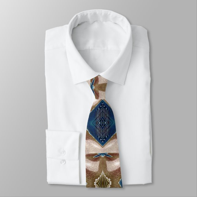 Blue Jeans and Dusty Trails (larger version) Neck Tie (Tied)