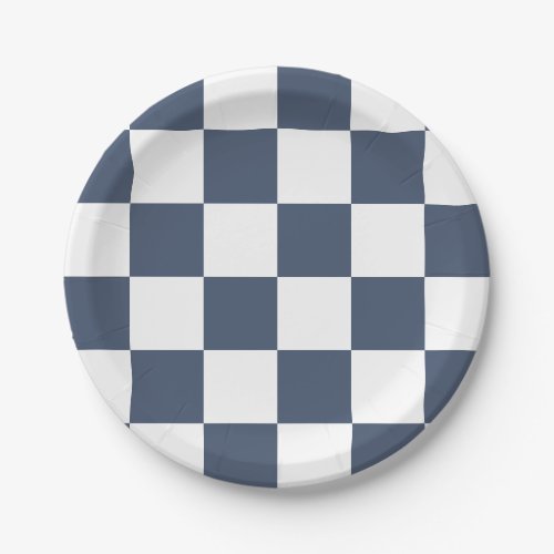 Blue Jeans BlueWhite Checkered Paper Plates