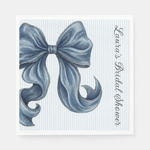 Blue Jeans Bow Bridal Shower Napkins