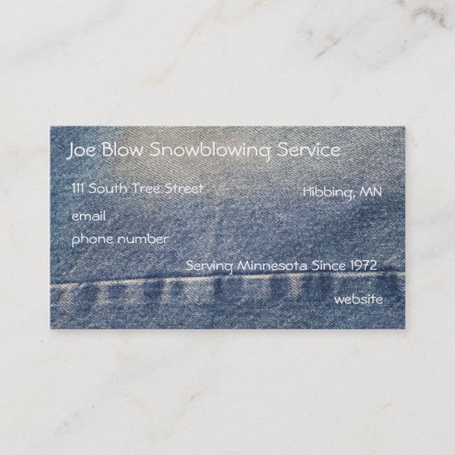 Blue Jeans Business Card (Front)