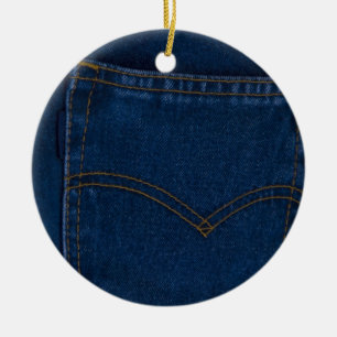 blue jeans ceramic ornament