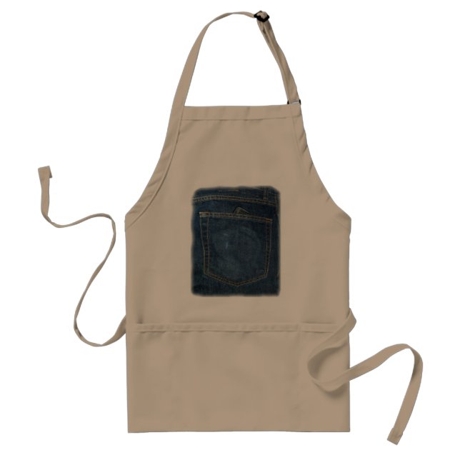 Blue Jeans Denim Pocket Adult Apron (Front)
