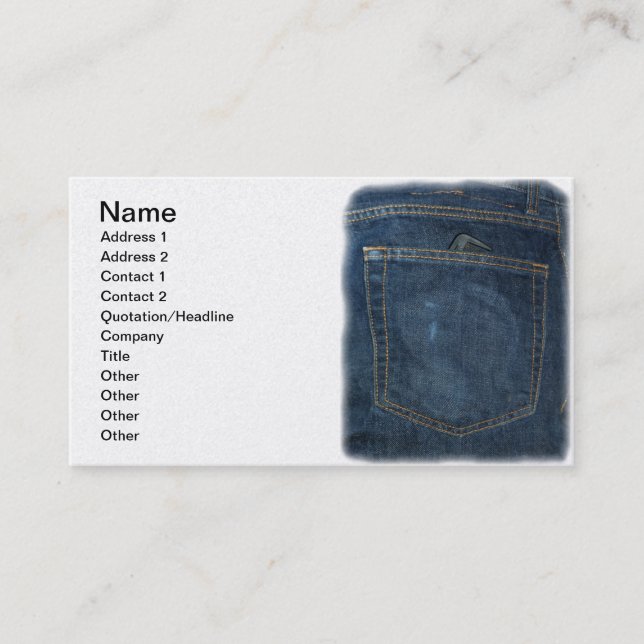 Blue Jeans Denim Pocket Business Card (Front)