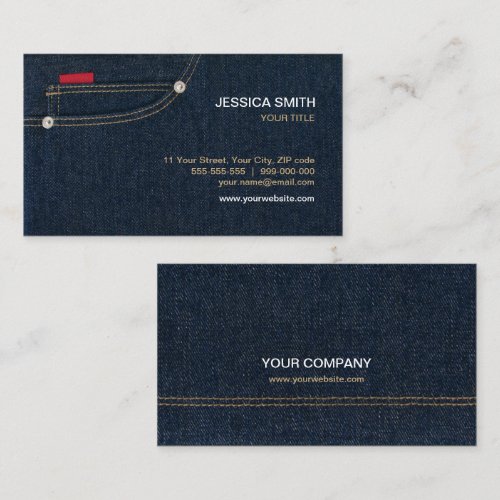 Blue Denim Pocket business card