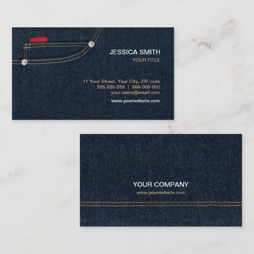 Customizable Blue Denim Pocket business card