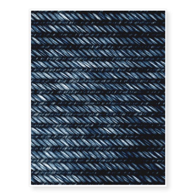 Blue Jeans Denim Textile Fabric Temporary Tattoos (Front)