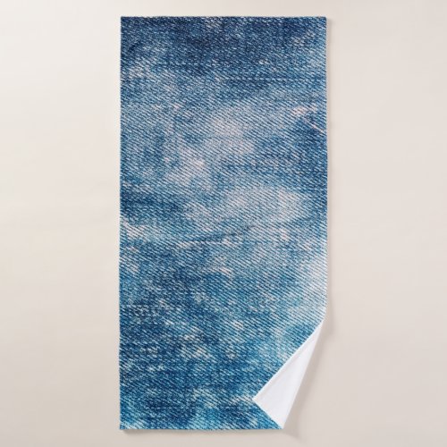 Blue jeans denim texture bath towel