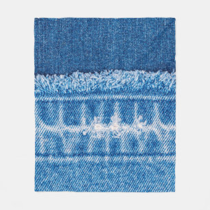 Blue jeans denim texture fleece blanket