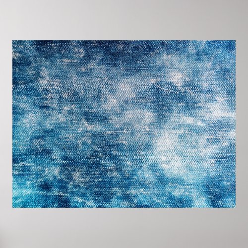 Blue jeans denim texture poster