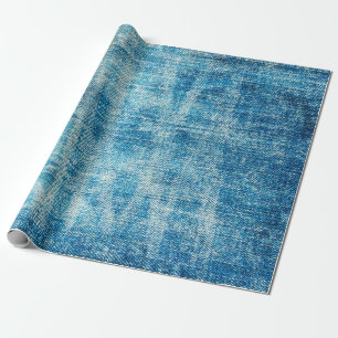 Blue jeans denim texture wrapping paper