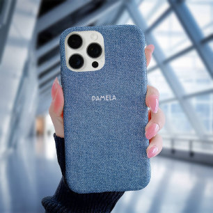 Blue Jeans Denim Western Textured Customized iPhone 16 Pro Case