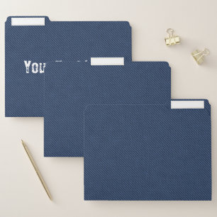 Blue Jeans Fabric - Add Your Text - Customizable File Folder