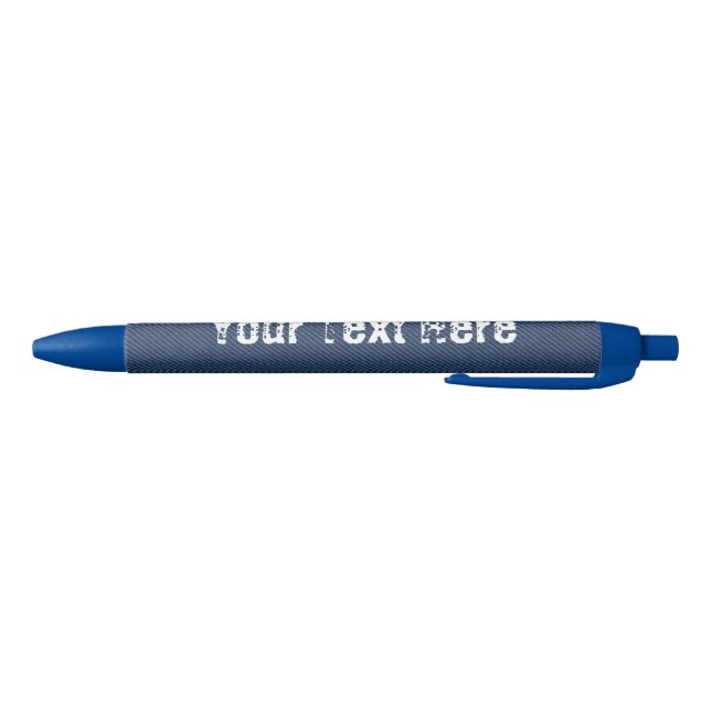 Blue Jeans Fabric - Add Your Text - Customizable Pen (Bottom)