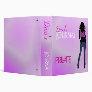 Blue Jeans Fashion Girl Diva Journal Diary 1.5" Binder