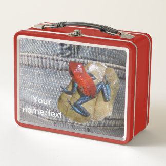Blue Jeans Frog Cust. Text Lunchbox