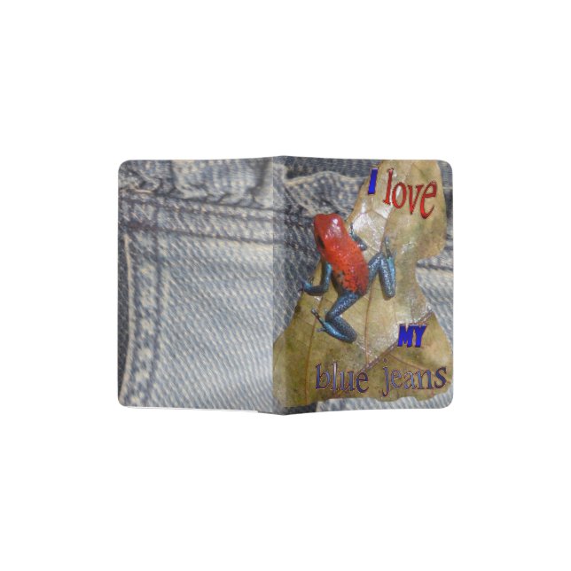 Blue Jeans Frog Passport Holder (Opened)