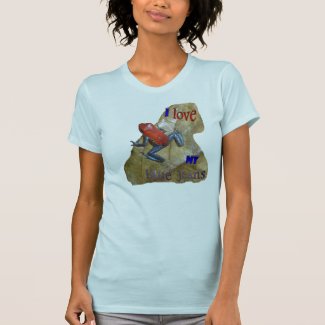 Blue Jeans Frog Womens App. T-shirt